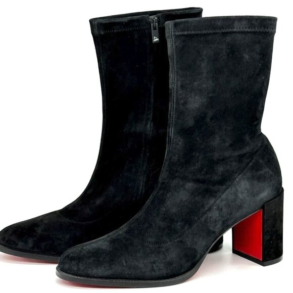 Christian Louboutin STRETCHADOXA 70 Stretch Suede Booties Ankle Boots - Picture 10 of 16